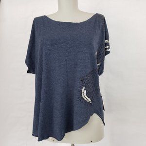 Threads 4 Thought Embellished Tee top blue L